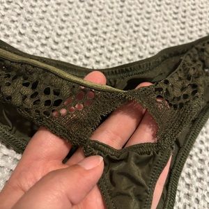 VS satin and velvet thong